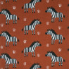 Algodón estampado ZEBRO Pimentón / Negro
